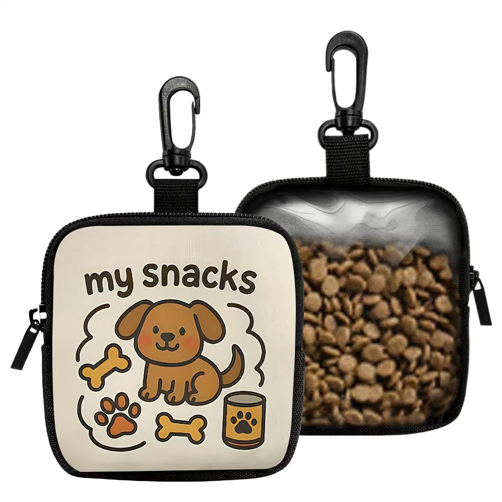 Food Snacks For Hiking - กระเป๋าใส่ขนมสุนัขแบบพกพา กล่องเก็บอาหารสัตว์เลี้ยง กระเป๋าฝึกสุนัขสำหรับการเดินป่า ตั้งแคมป์ เดินเล่นกลางแจ้ง ใส่ขนมในกระเป๋าเป้
