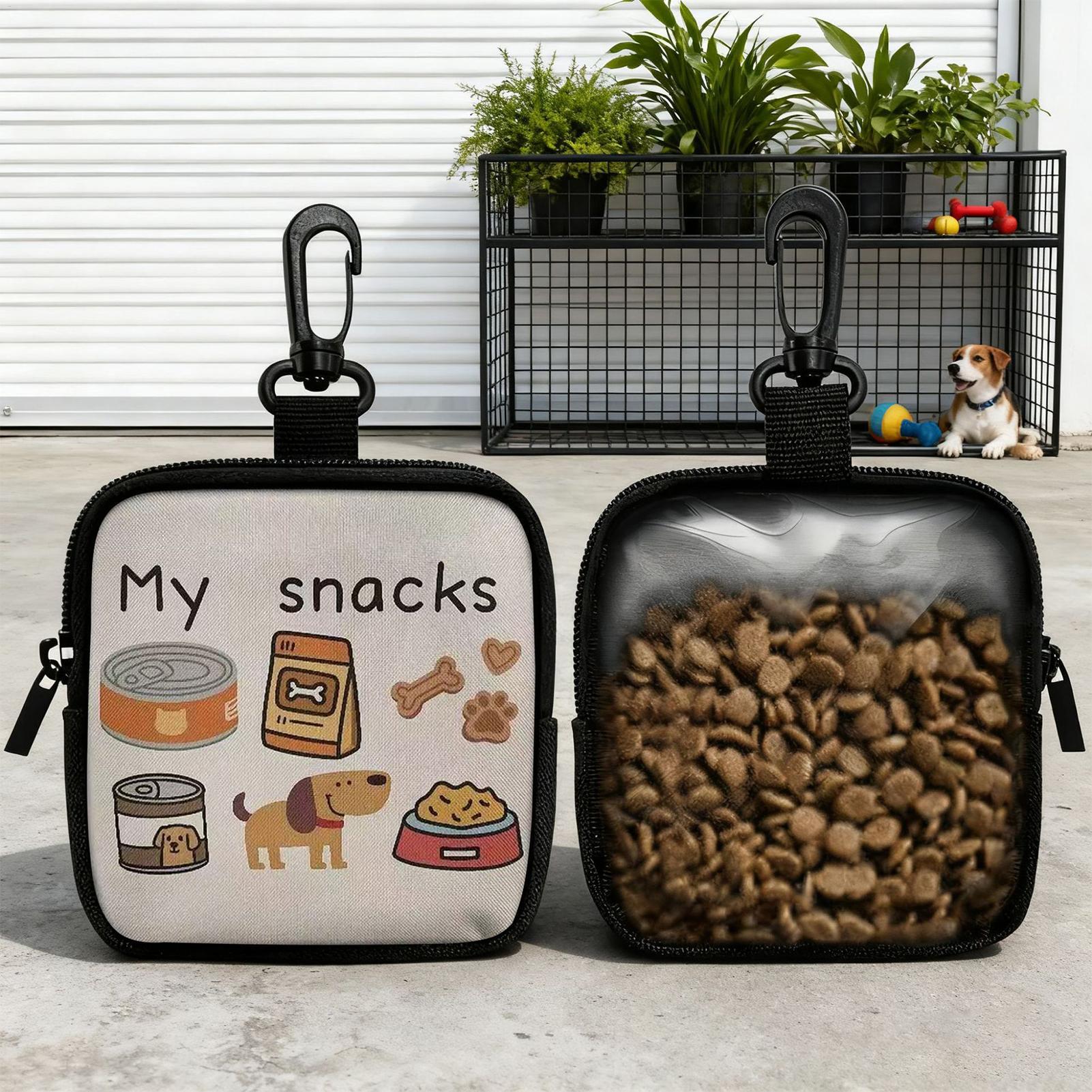 Food Snacks For Hiking - กระเป๋าใส่ขนมสุนัขแบบพกพา กล่องเก็บอาหารสัตว์เลี้ยง กระเป๋าฝึกสุนัขสำหรับการเดินป่า ตั้งแคมป์ ให้อาหารขนมลูกสุนัข