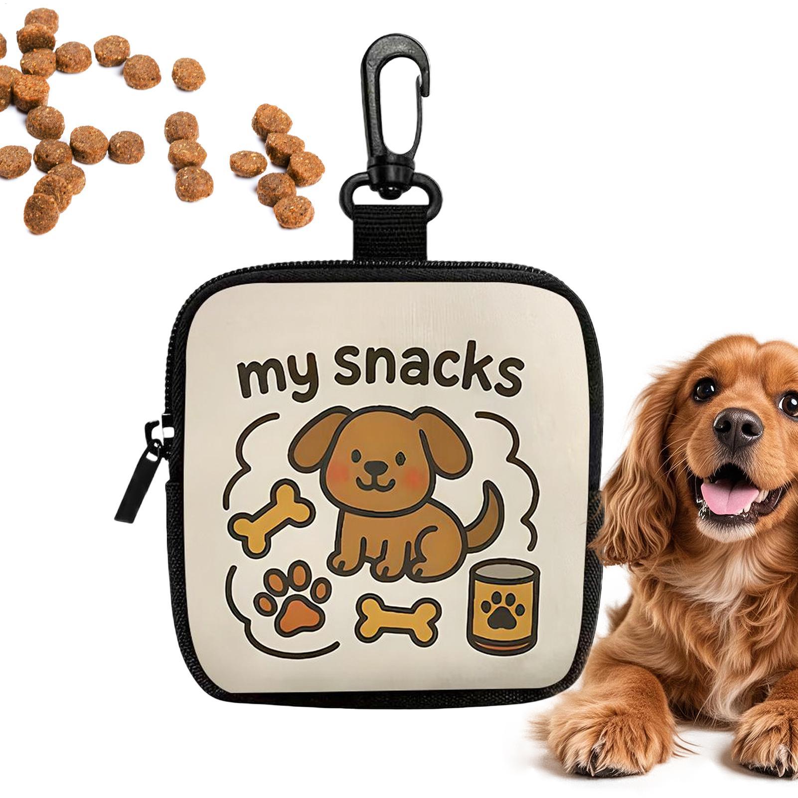 Food Snacks For Hiking - กระเป๋าใส่ขนมสุนัขแบบพกพา กระเป๋าใส่ขนมสำหรับฝึกสุนัข กระเป๋าเก็บอาหารสัตว์เลี้ยงพร้อมคลิปสำหรับเดินเล่นกลางแจ้ง เดินป่า ตั้งแคมป์