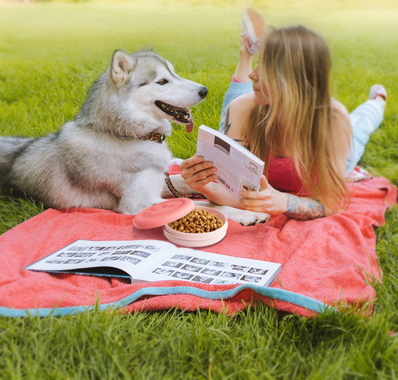 ชามอาหารสัตว์เลี้ยงพกพาอเนกประ - Food Snacks For Hiking บทวิจารณ์และราคา