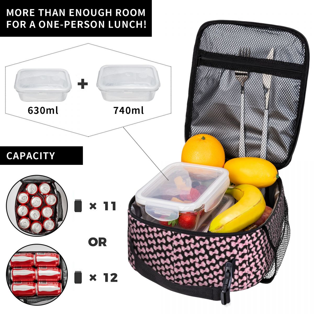 กระเป๋าใส่อาหารแบบพกพา ลายโบว์ - Food Snacks For Hiking บทวิจารณ์และราคา