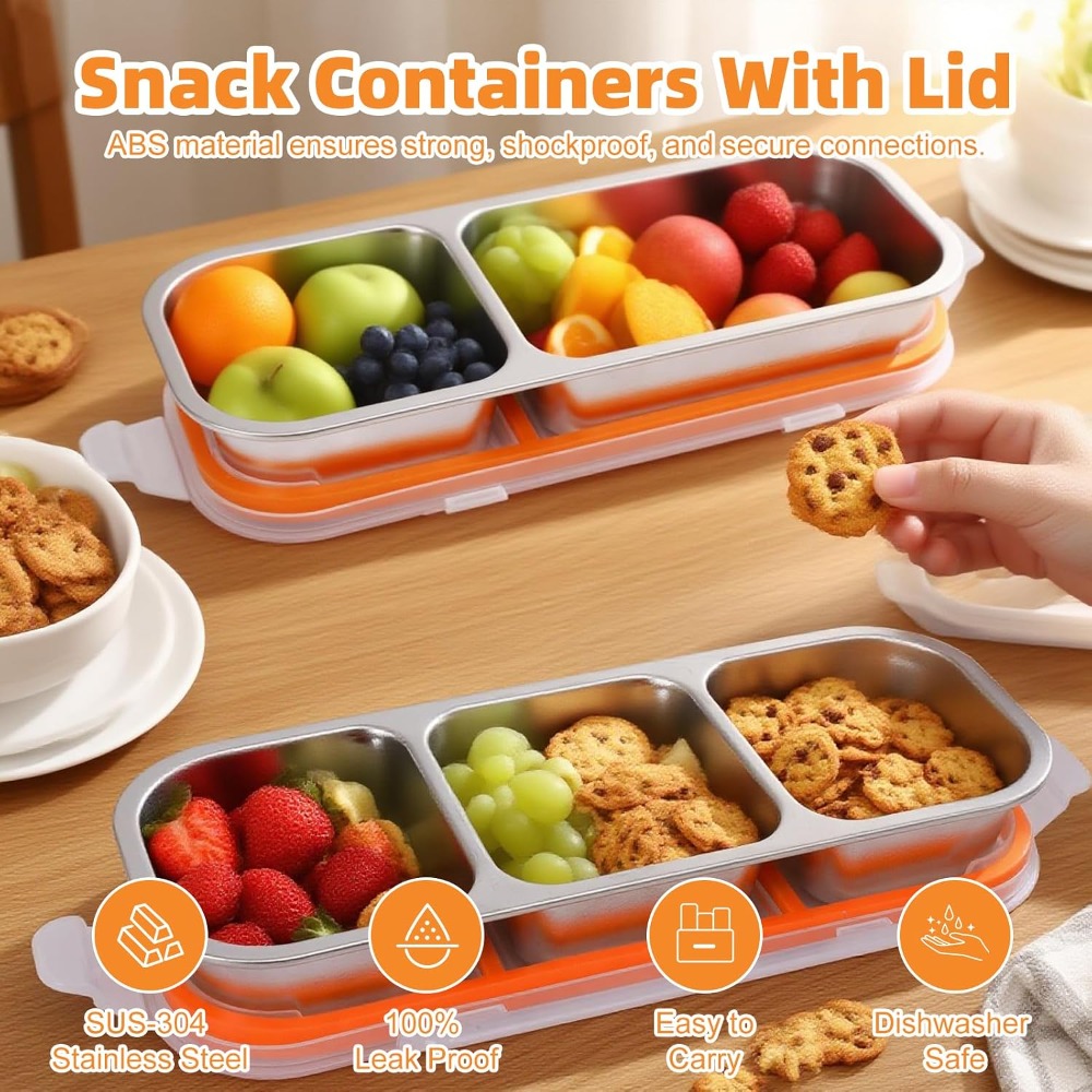 ภาชนะใส่ขนมสแตนเลสพร้อมฝาปิด ก - Food Snacks For Hiking บทวิจารณ์และราคา
